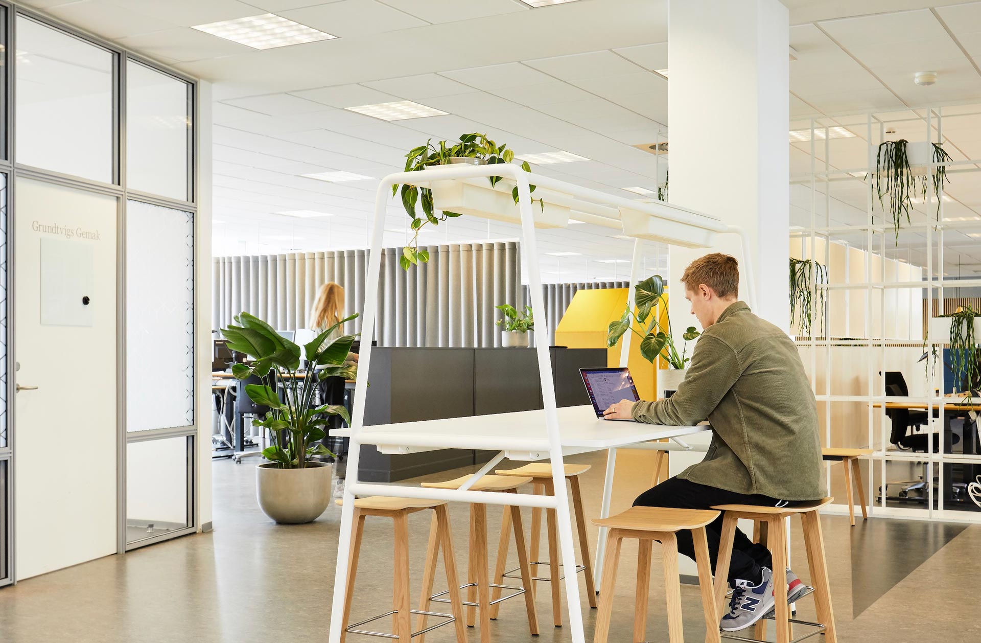 Mand ved computer på kontor